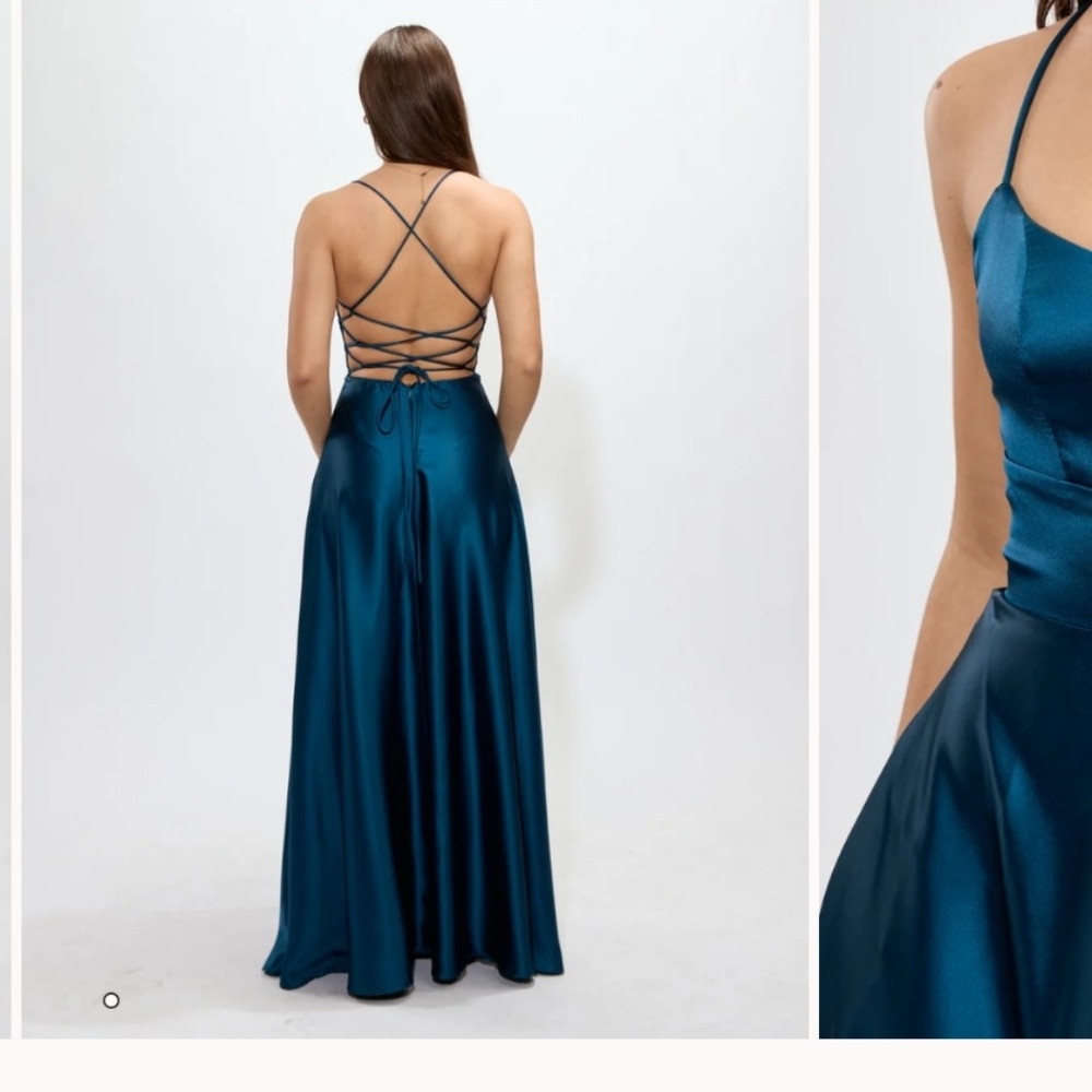 envy+grace Jasmine Cross Back Maxi Dress in Teal